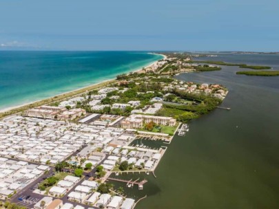 Twin Shores Homes in Longboat Key, FL. - Waterfront Aerial