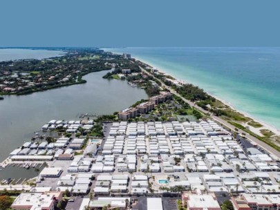 Twin Shores Homes in Longboat Key, FL. - Waterfront Aerial