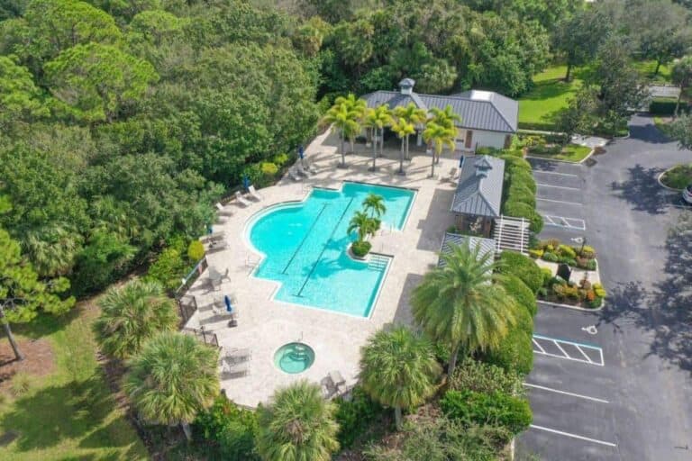 University Place Homes in Sarasota, FL. - Pool Aerial