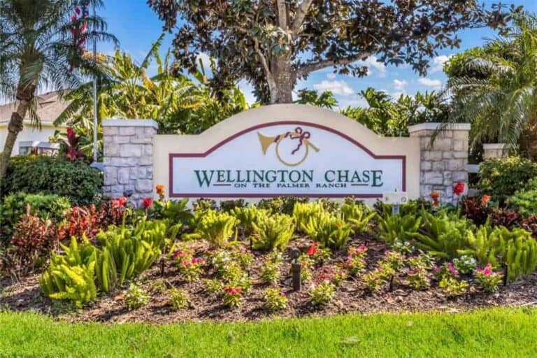 Wellington Chase Homes in Palmer Ranch Sarasota, FL. - Entrance Sign
