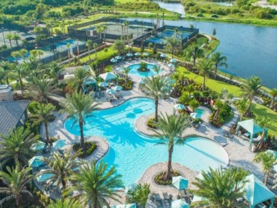 Esplanade at Artisian Lakes Homes in Palmetto, FL - Resort Pool Aerial