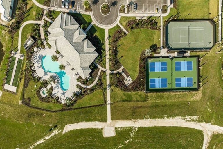 Esplanade at the Heights Homes in Bradenton, FL - Amenity Center Aerial