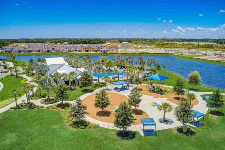 Morgans Glen Homes in Parrish, FL - Amenity Center Aerial