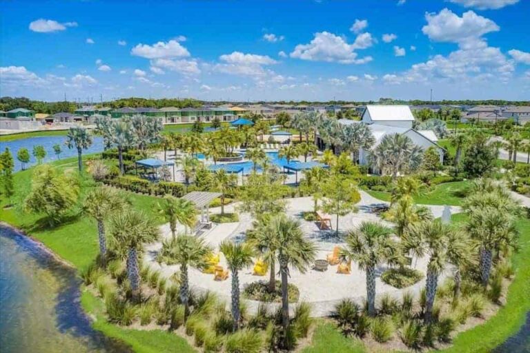 Morgans Glen Homes in Parrish, FL - Amenity Center Aerial
