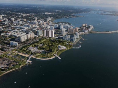 One Park Condos in Downtown Sarasota, FL - Aerial View