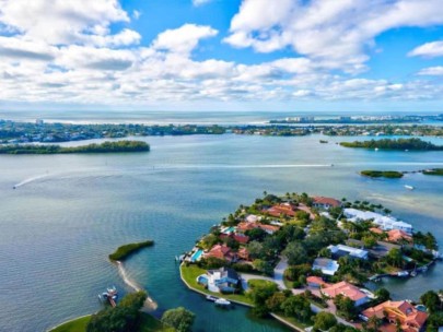 Oyster Bay Estates Homes in Sarasota, FL. - Waterfront Aerial