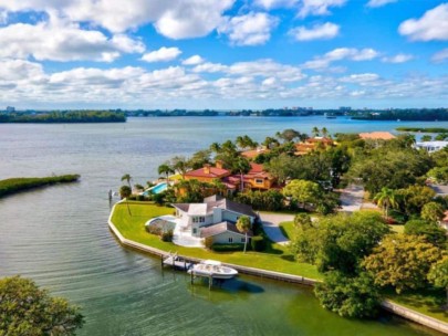 Oyster Bay Estates Homes in Sarasota, FL. - Waterfront Aerial