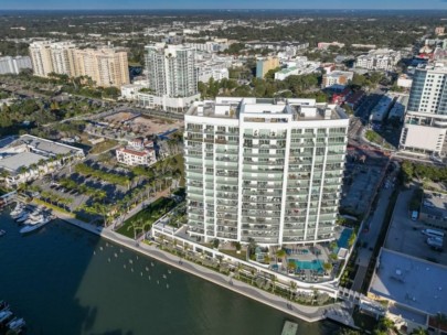 Ritz Carlton Condos in Downtown Sarasota, FL - Building Aerial