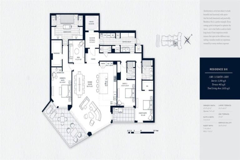 Rosewood Residences Condos in Downtown Sarasota FL - Floorplan Example