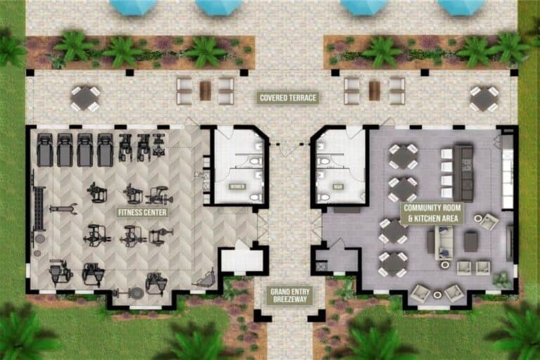 Sapphire Point Homes in Lakewood Ranch, FL - Amenity Center Floor Plan