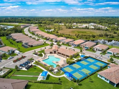 Venice Woodlands Homes in Venice, FL - Amenity Center Aerial