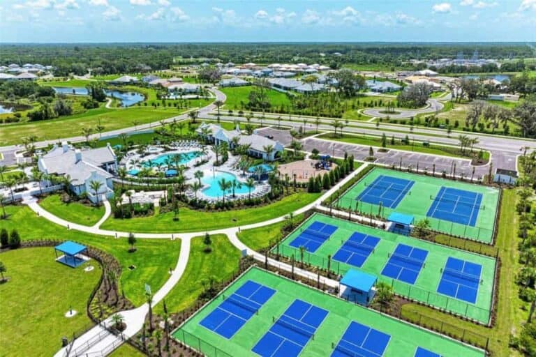 Windward Homes in Sarasota FL - Sport Courts Aerial