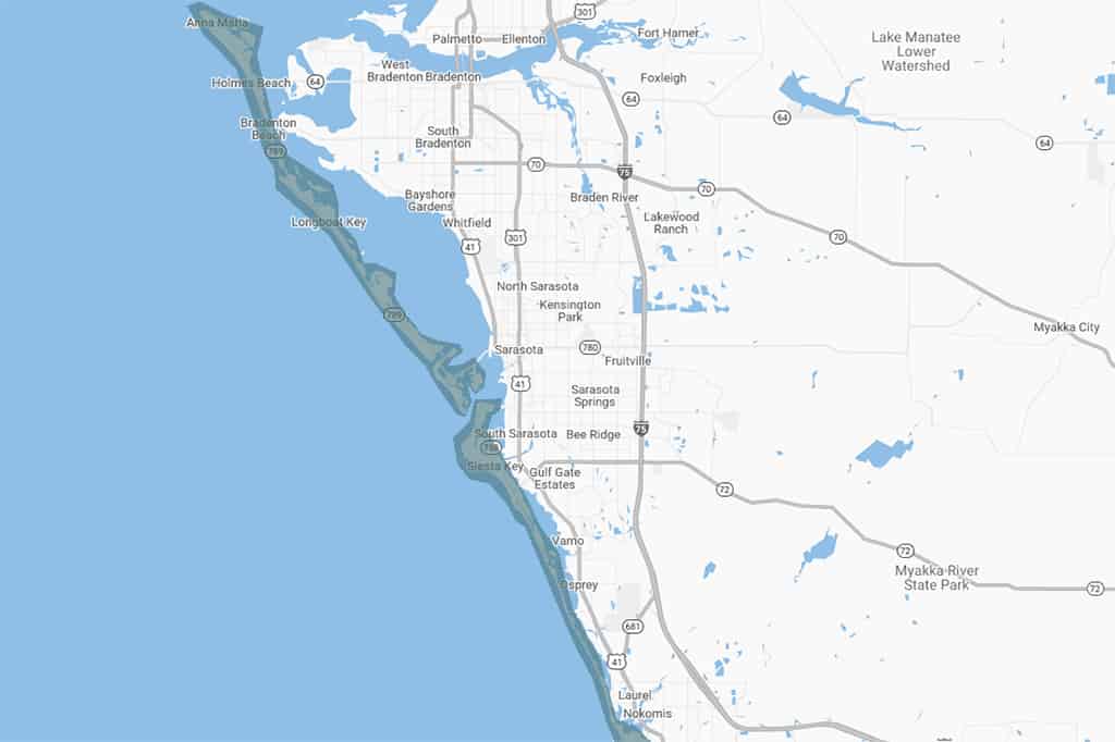 Sarasota Barrier Islands Map