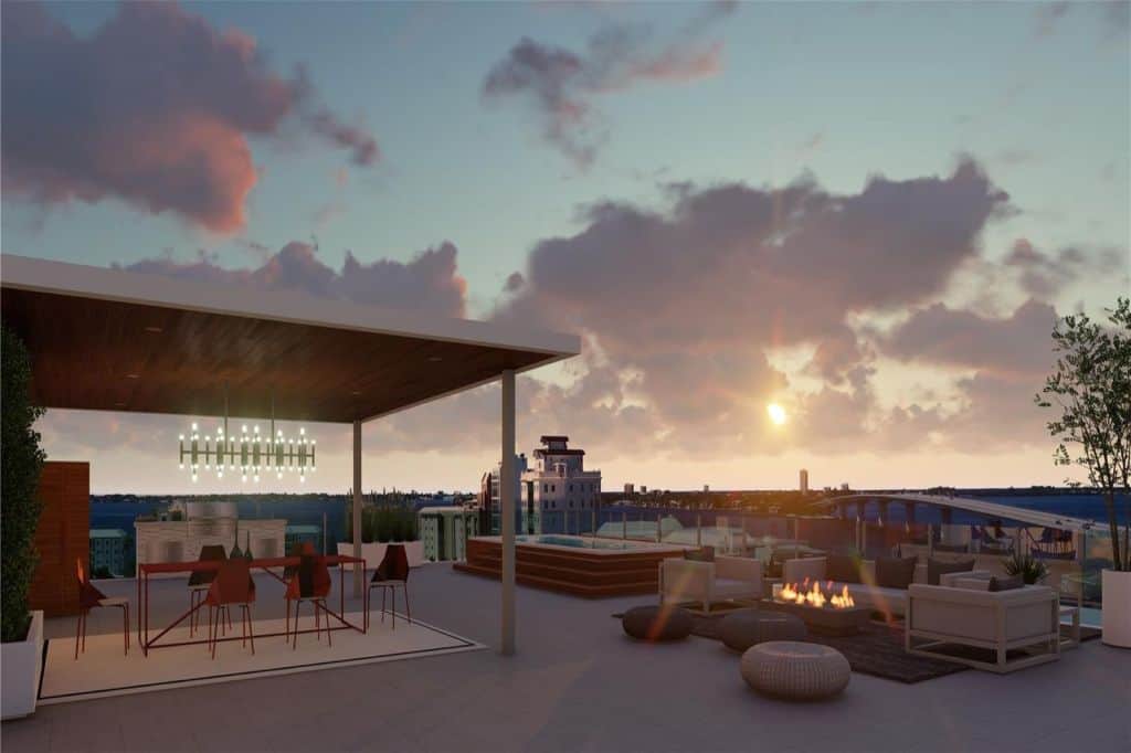 Evolution Condos in Downtown Sarasota, FL - Rooftop Terrace