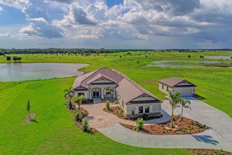Hampton Lakes Homes in Sarasota, FL. - Aerial of Home