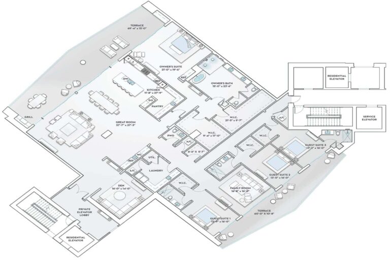 Ritz Carlton Residences Building 3 - Estate Floor Plan G
