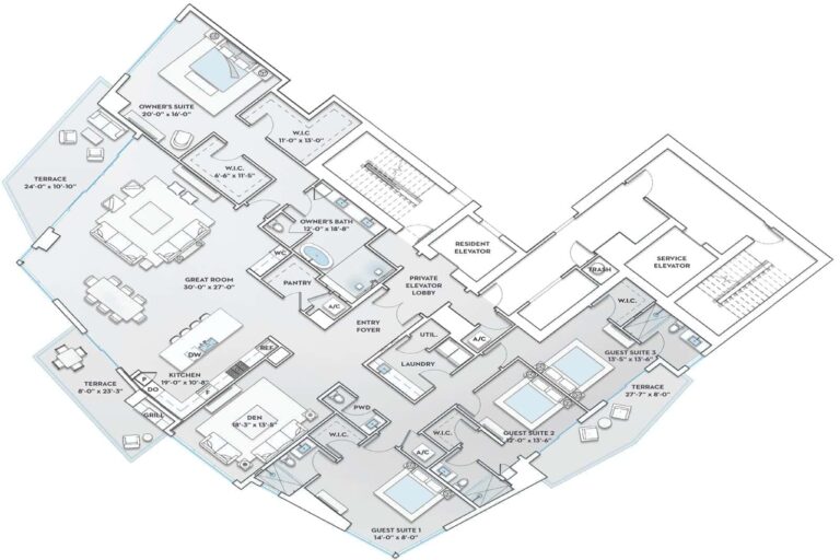 Ritz Carlton Residences Building 3 - Residence Floor Plan A