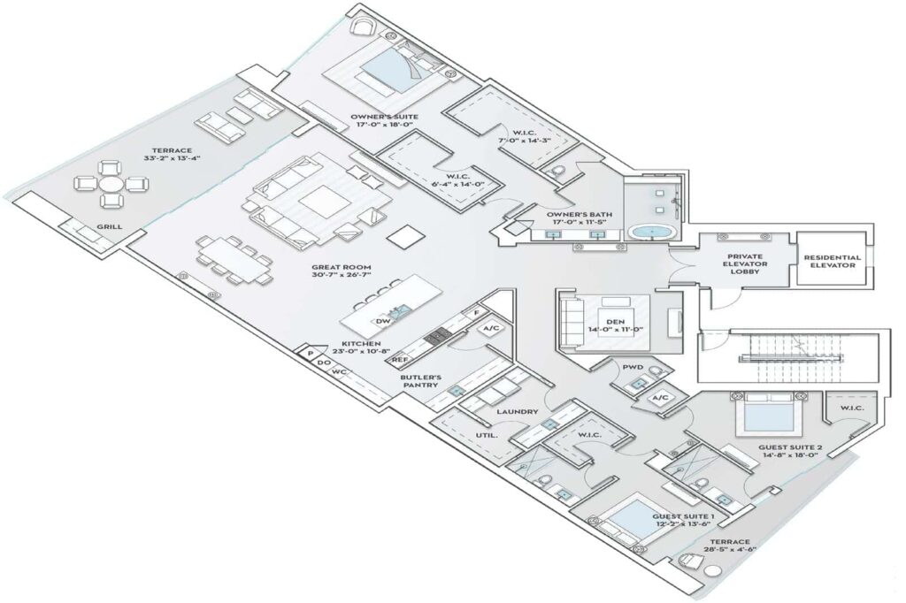 Ritz Carlton Residences Building 3 - Residence Floor Plan C