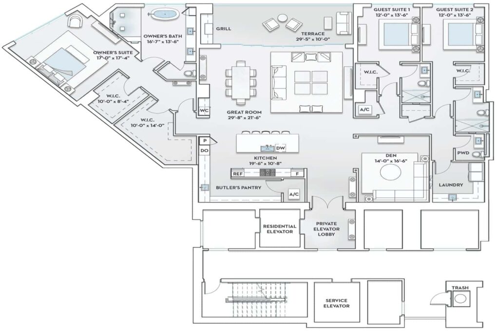 Ritz Carlton Residences Building 3 - Residence Floor Plan D