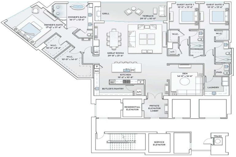 Ritz Carlton Residences Building 3 - Residence Floor Plan D