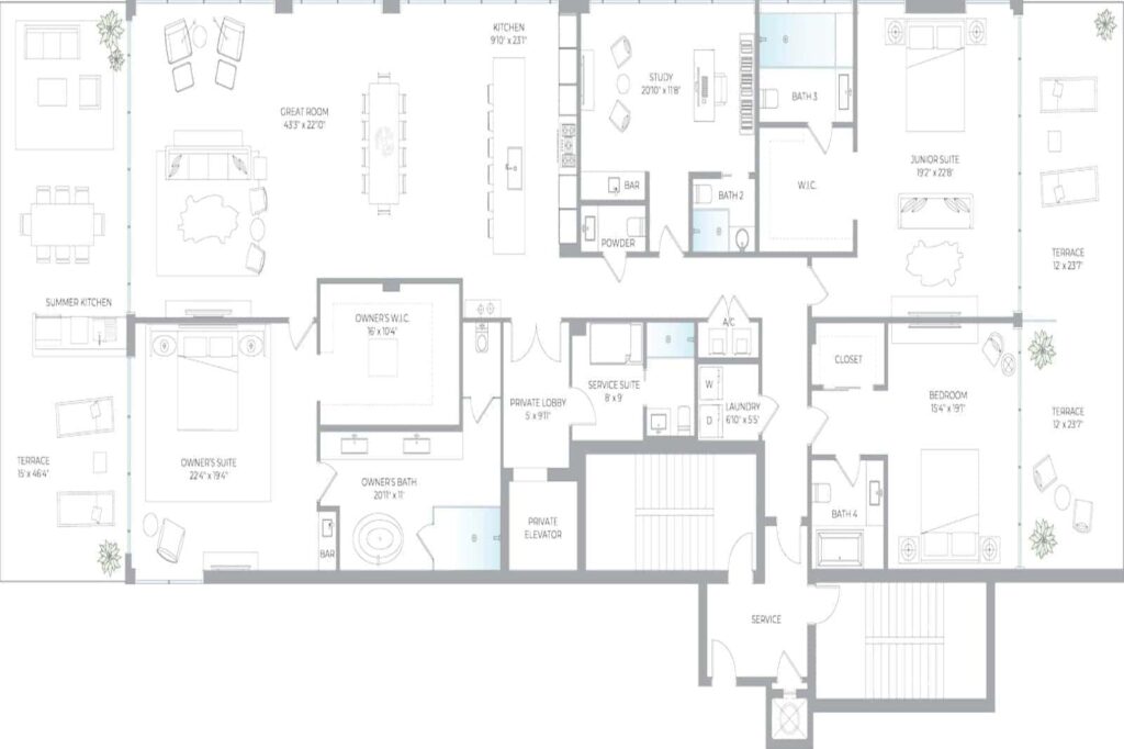 Sage Condos in Longboat Key, FL. - Floor Plan A