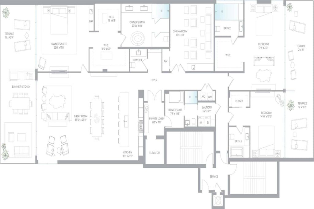 Sage Condos in Longboat Key, FL. - Floor Plan C