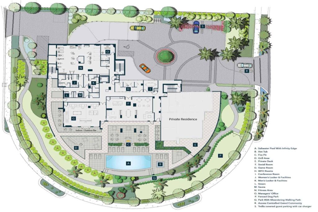 The Owen Condos in Downtown Sarasota - Amenity Area Floor Plan