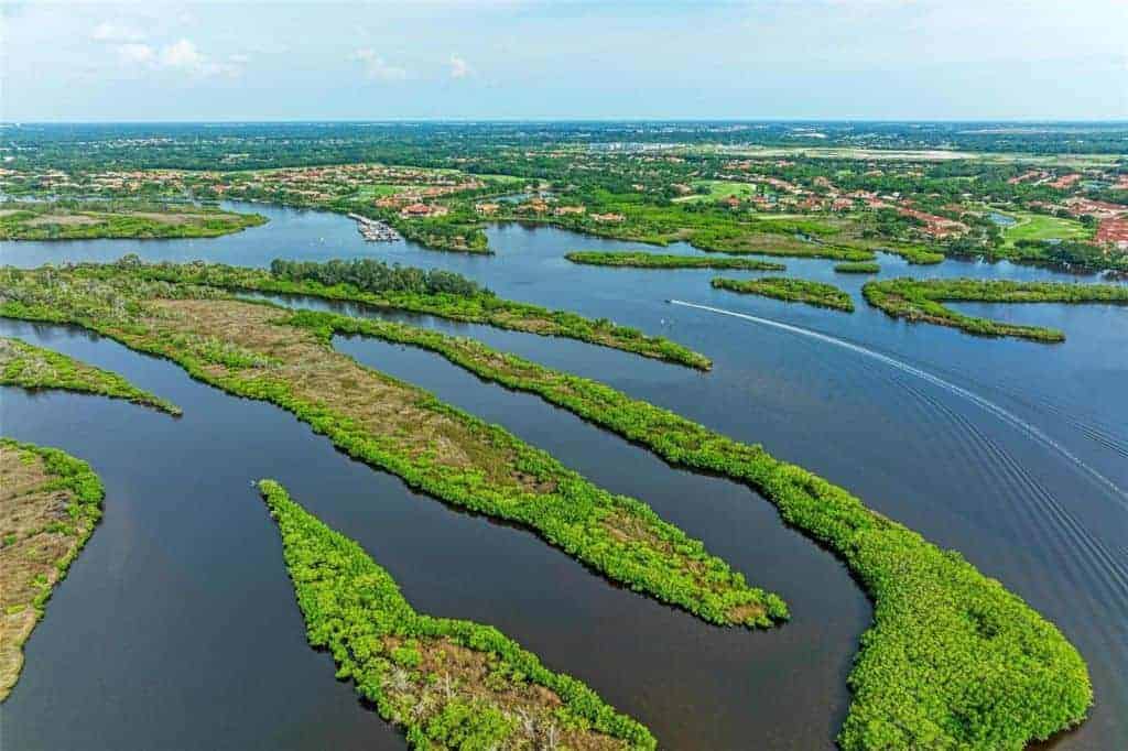 The Islands on the Manatee River Homes in Parrish, FL. - Waterfront Aerial