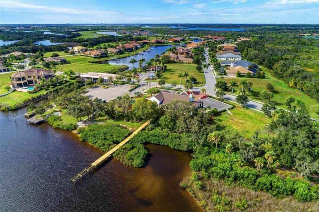 The Islands on the Manatee River Homes in Parrish, FL. - Waterfront Aerial