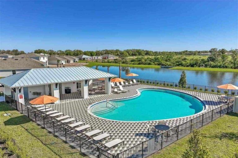 Mandarin Grove Homes in Palmetto, FL - Pool Aerial