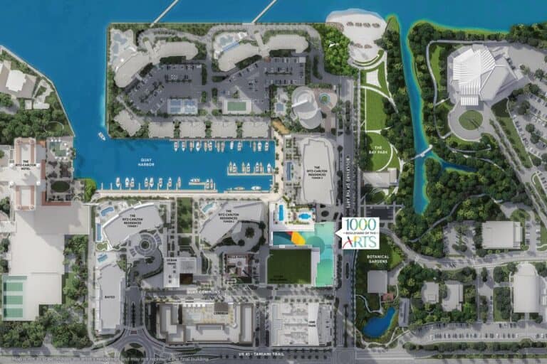 1000 Blvd of the Arts Condos in Sarasota, FL - Aerial rendering