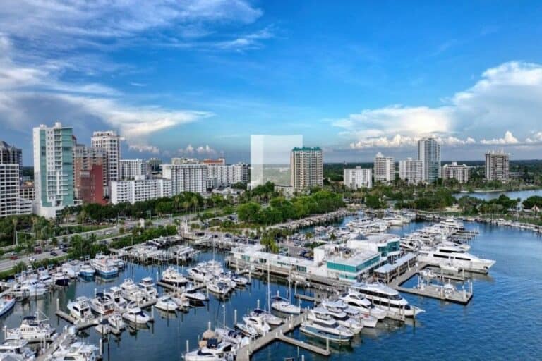 Adagio Condos in Downtown Sarasota, FL. - Aerial View