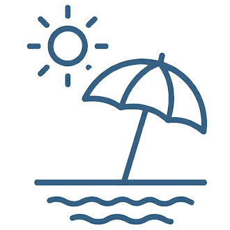 "Beach" icon - Beach and umbrella