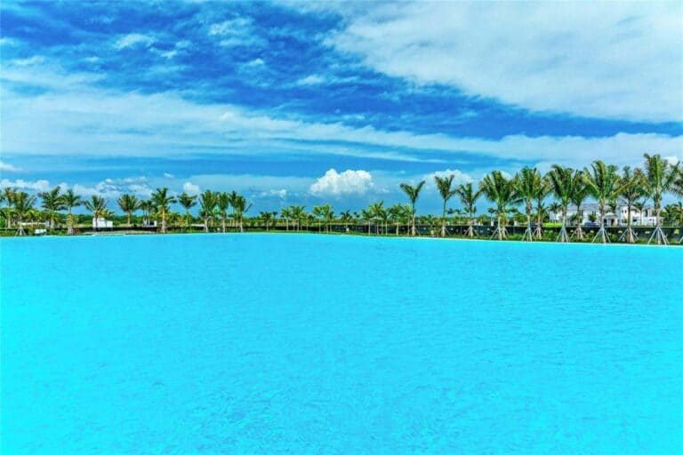 Swimming pool at Aqua Lagoon Townhomes in Bradenton, Florida.