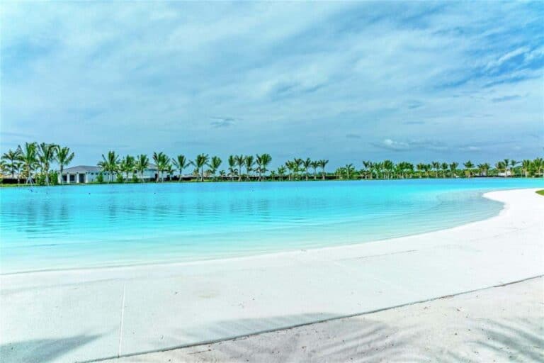 A lagoon at Aqua Lagoon Townhomes in Bradenton, Florida.