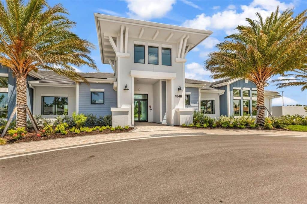 A modern entrance at Arbor Oaks in North Port, Florida.