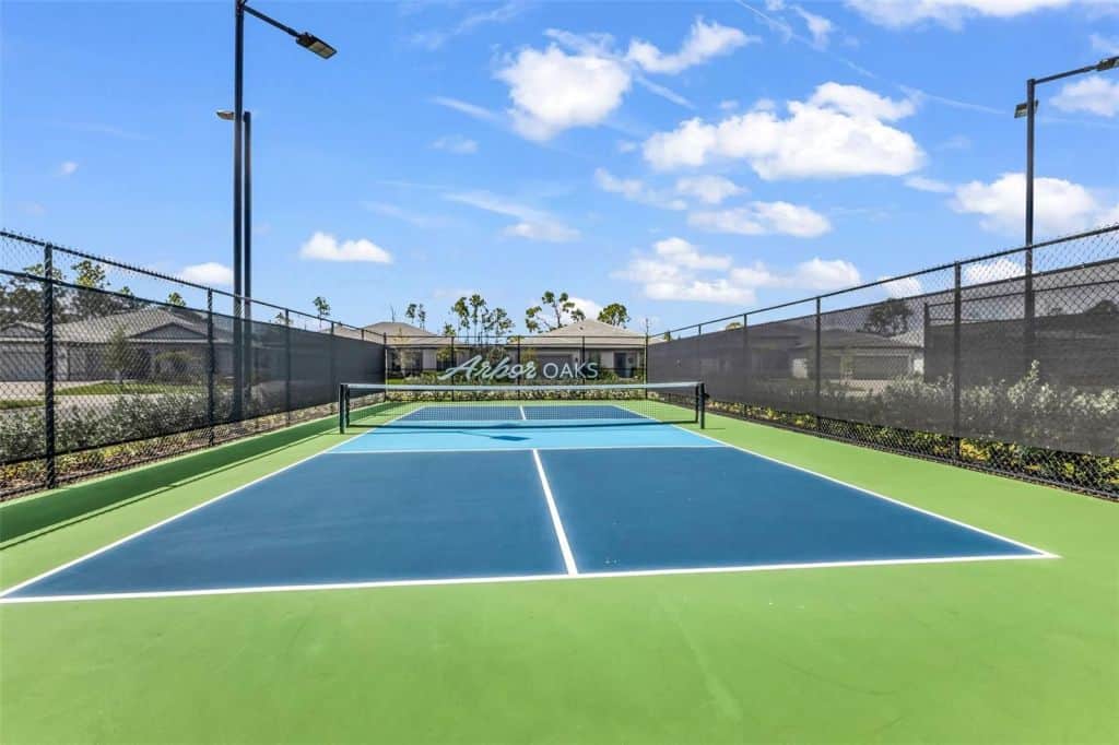 Tennis court at Arbor Oaks in North Port, Florida.