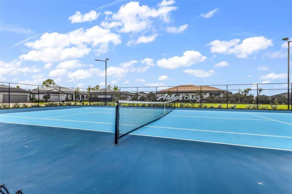 Tennis court at Arbor Oaks in North Port, Florida.