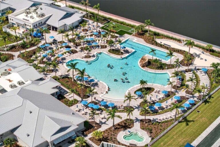 beachwalk-homes-englewood-fl-5 Pool area at Beachwalk Homes in Englewood, Florida.
