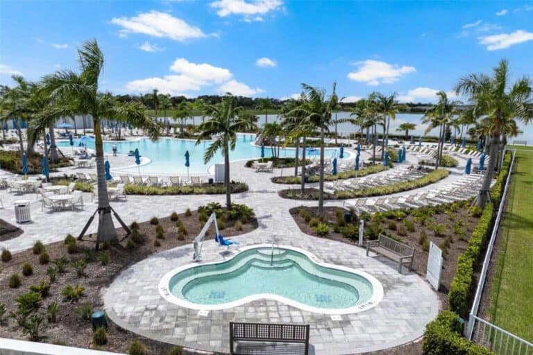 beachwalk-homes-englewood-fl-6 Pool area at Beachwalk Homes in Englewood, Florida.