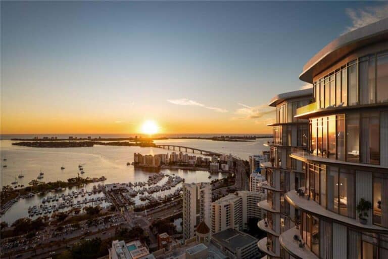 waldorf-astoria-condos-downtown-sarasota-fl-12 Sunset view at Waldorf Astoria Condos in Sarasota, Florida.