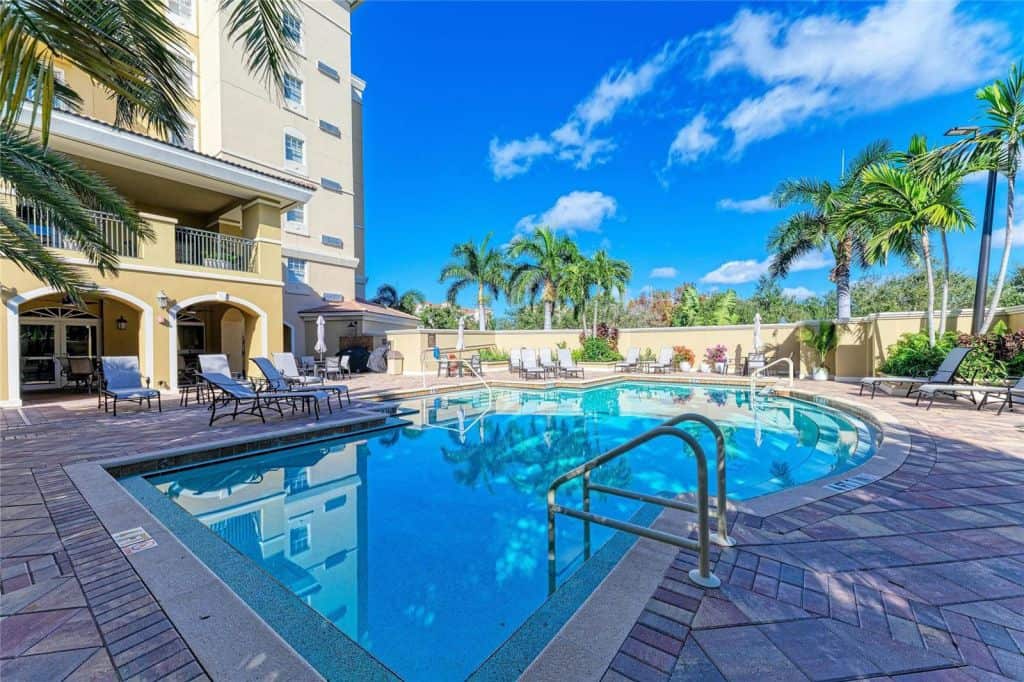 Outdoor pool at Broadway Promenade in downtown Sarasota, Florida