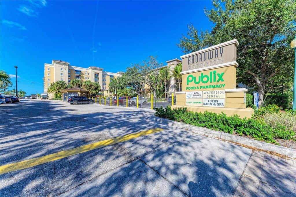 Publix Grocery Store at Broadway Promenade condos in downtown Sarasota, Florida
