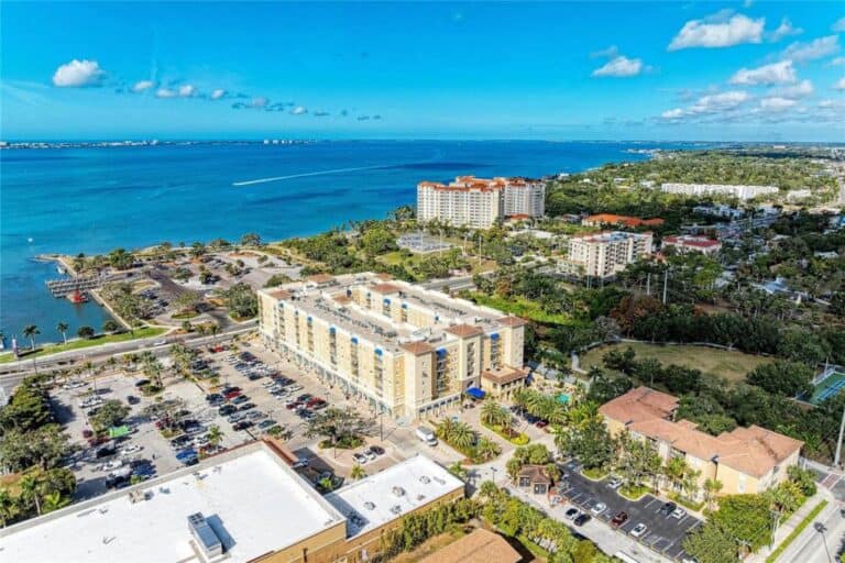 Aerial View of Broadway Promenade in downtown Sarasota, Florida